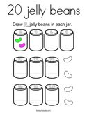 20 jelly beans Coloring Page