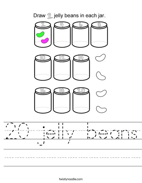 20 jelly beans Worksheet