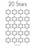 20 Stars Coloring Page