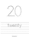 twenty Worksheet