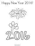 Happy New Year 2016! Coloring Page