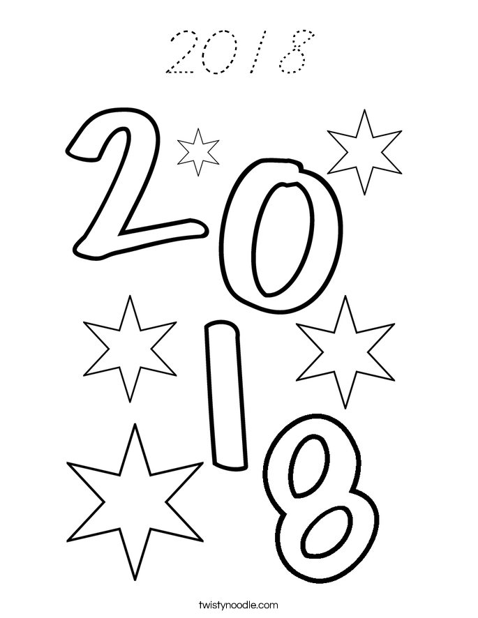 2018 Coloring Page