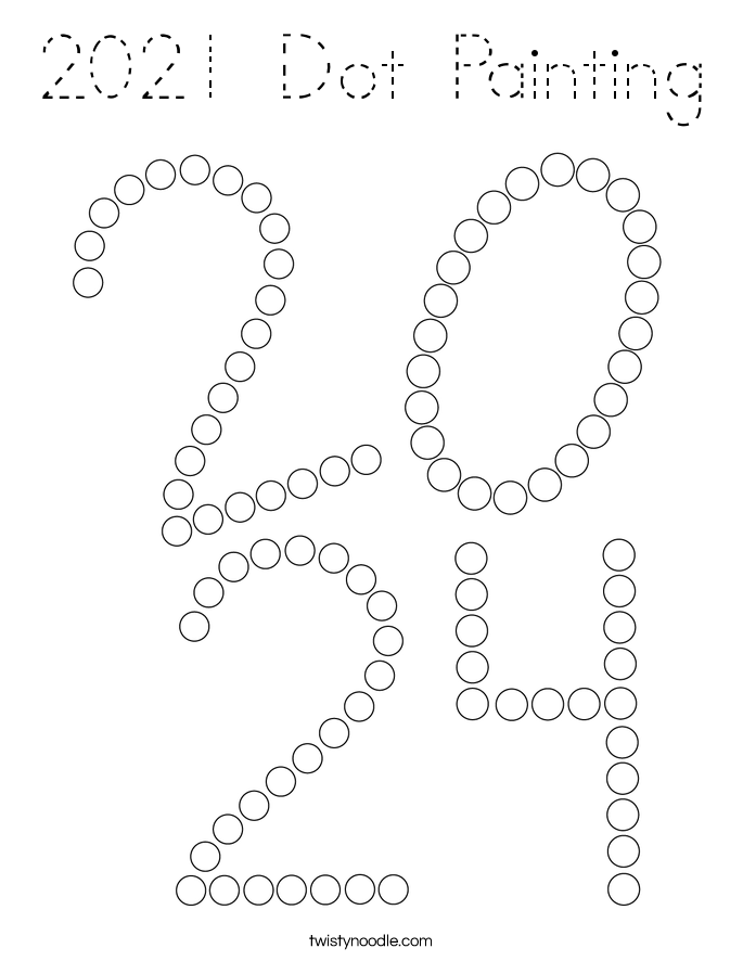 2021 Dot Painting Coloring Page