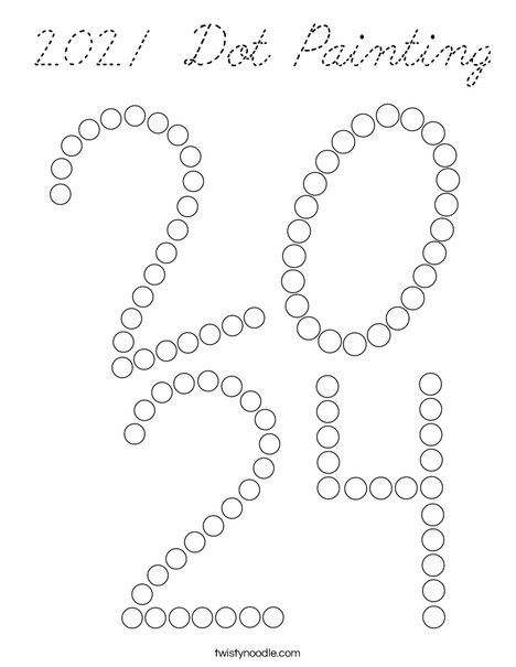 2024 Dot Painting Coloring Page
