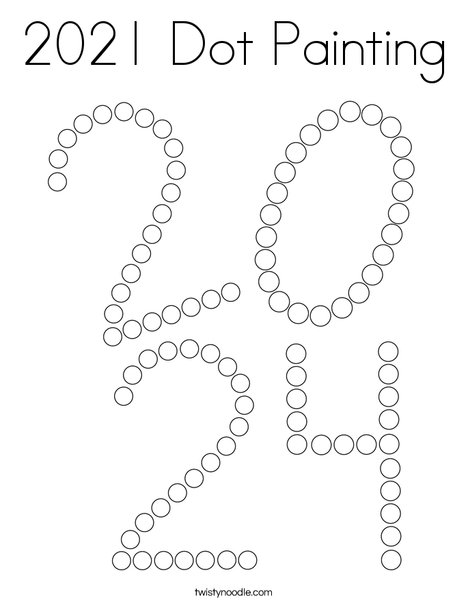 2020 Dot Painting Coloring Page