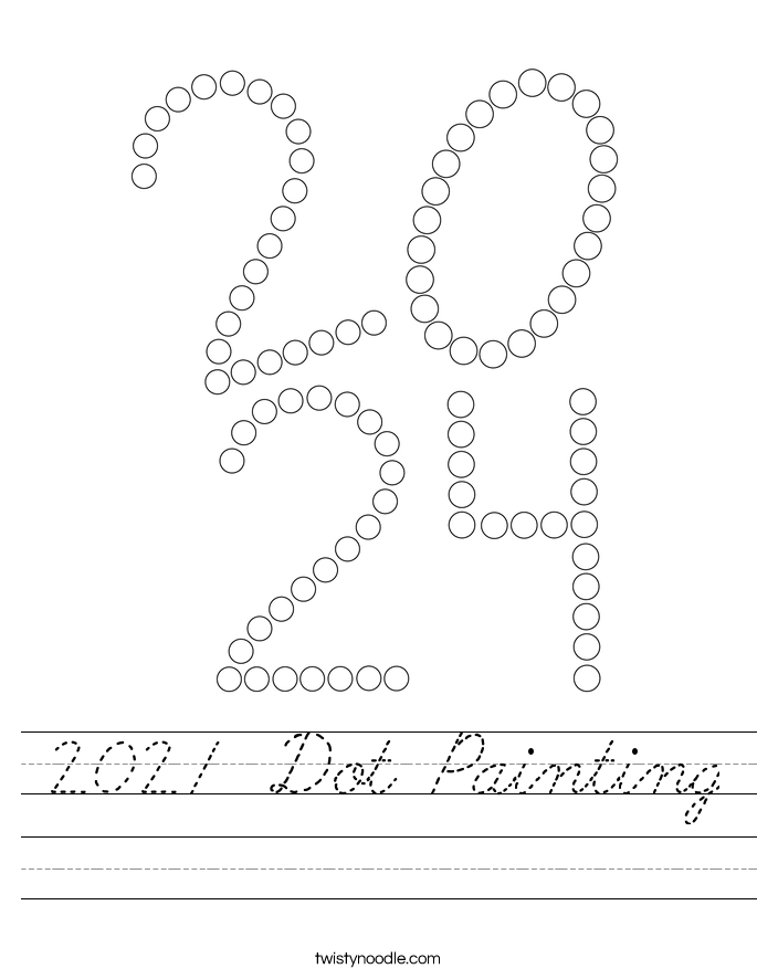 2021 Dot Painting Worksheet