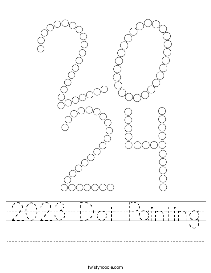 2023 Dot Painting Worksheet