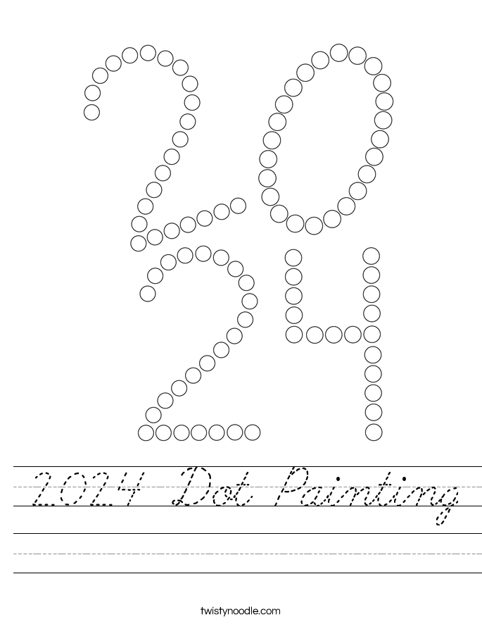 2024 Dot Painting Worksheet