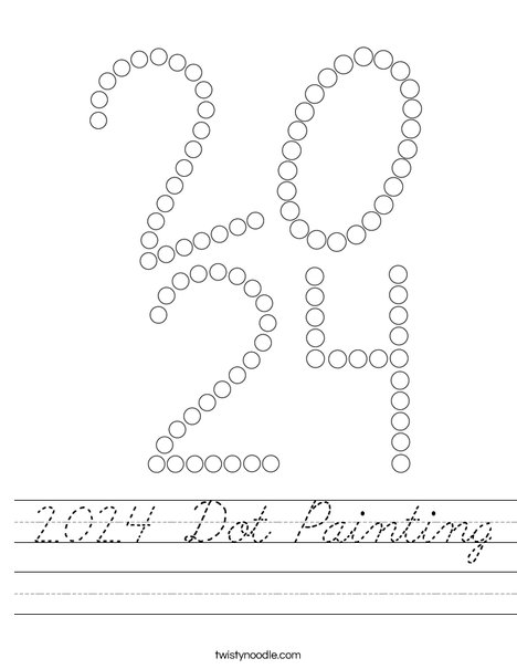 2024 Dot Painting Worksheet