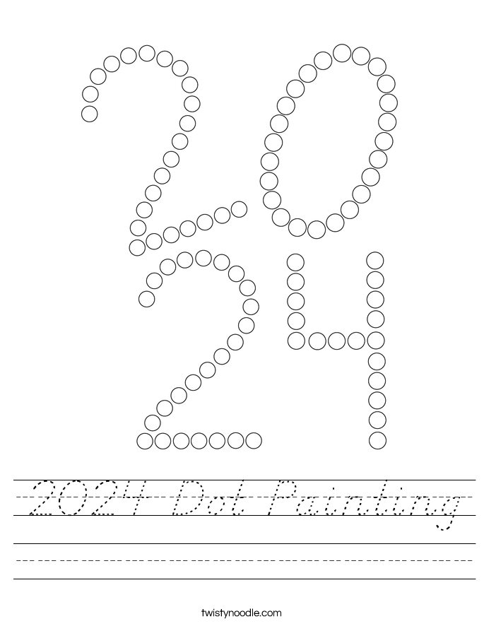 2024 Dot Painting Worksheet