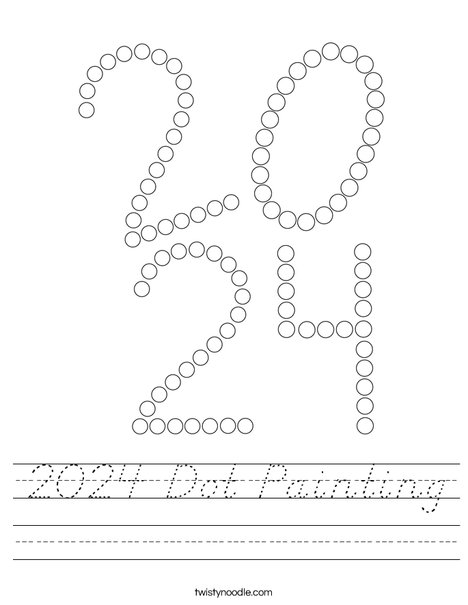 2024 Dot Painting Worksheet