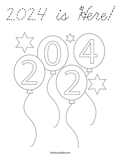 2024 is Here! Coloring Page