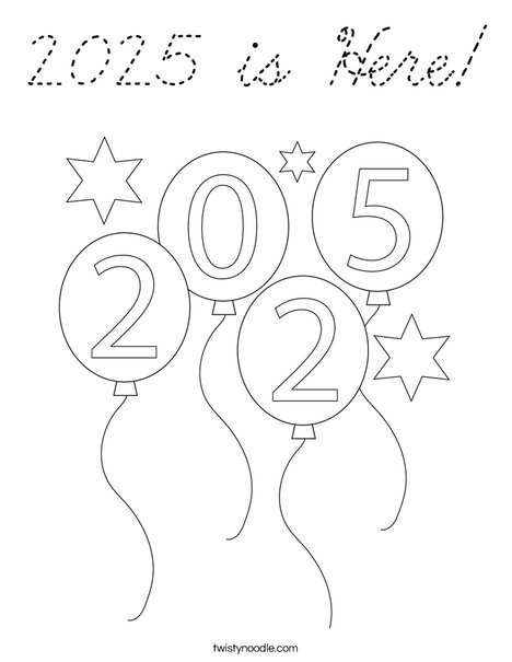 2025 is Here! Coloring Page