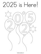 2025 is Here Coloring Page