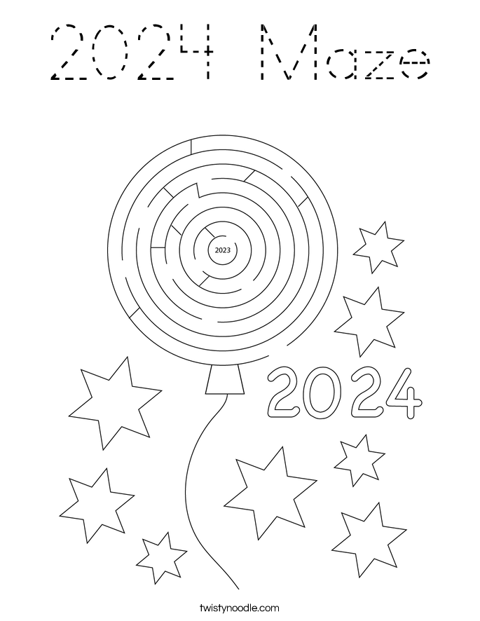 2024 Maze Coloring Page