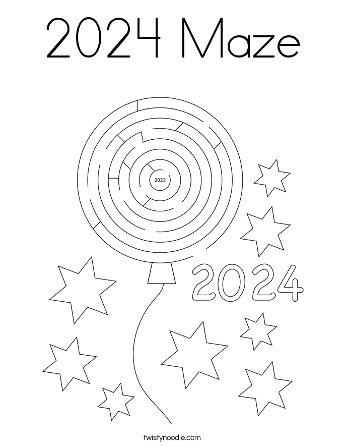 2024 Maze Coloring Page