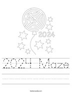 2024 Maze Handwriting Sheet