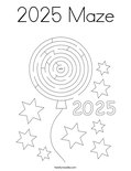 2025 Maze Coloring Page