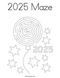 2025 Maze Coloring Page