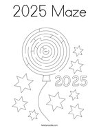 2025 Maze Coloring Page