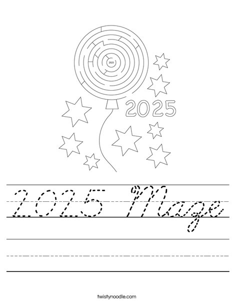 2025 Maze Worksheet
