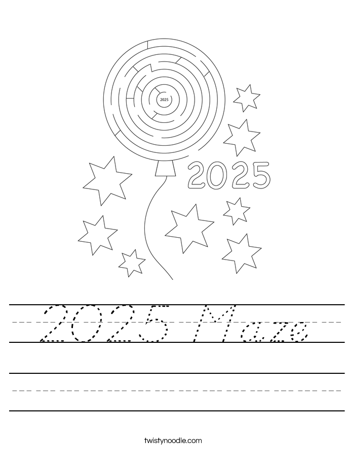 2025 Maze Worksheet