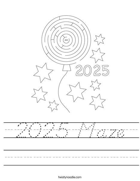 2025 Maze Worksheet