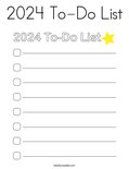 2024 To-Do List Coloring Page