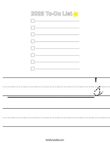 2025 To-Do List Worksheet