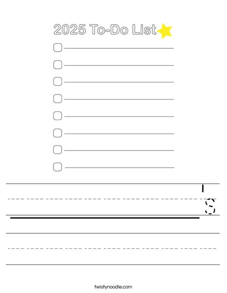 2025 To-Do List Worksheet