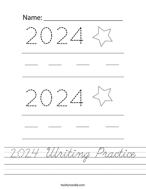 2024 Writing Practice Worksheet