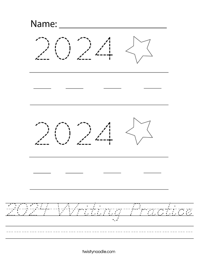 2024 Writing Practice Worksheet