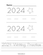 2024 Writing Practice Handwriting Sheet