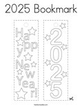 2025 Bookmark Coloring Page