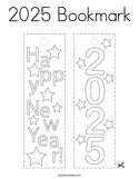 2025 Bookmark Coloring Page