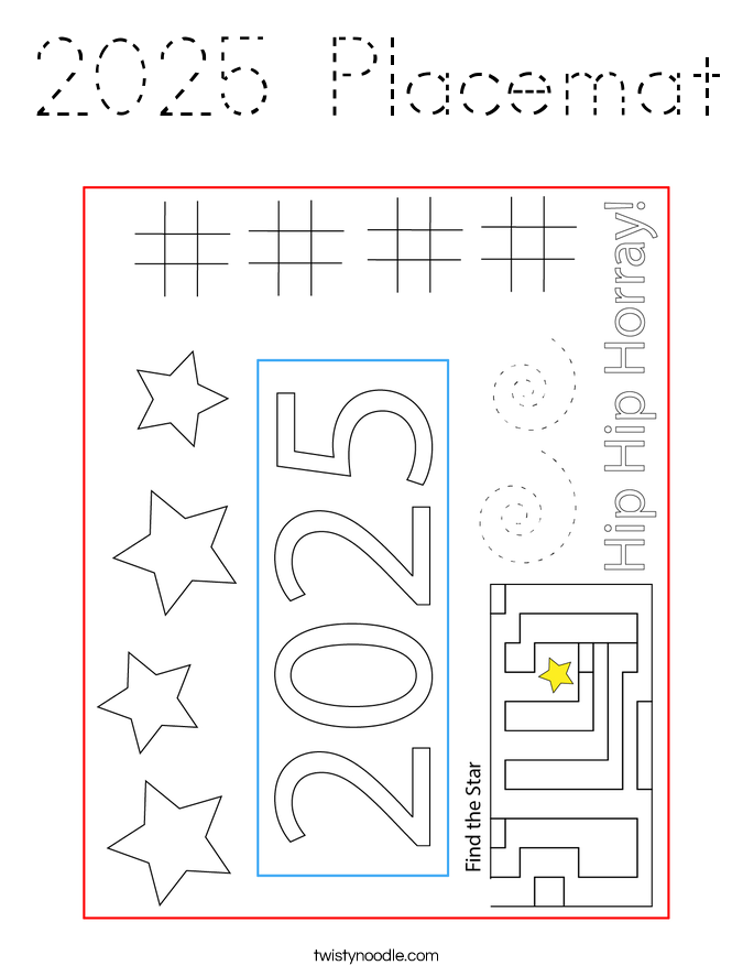 2025 Placemat Coloring Page