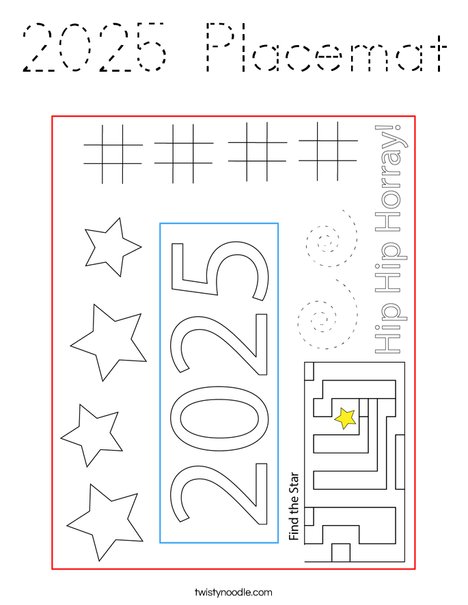 2025 Placemat Coloring Page