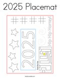 2025 Placemat Coloring Page