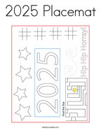 2025 Placemat Coloring Page