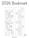 2026 Bookmark Coloring Page