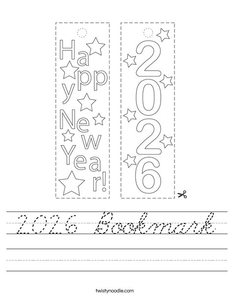 2026 Bookmark Worksheet