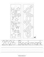 2026 Bookmark Handwriting Sheet