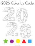 2026 Color by Code Coloring Page