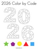 2026 Color by Code Coloring Page