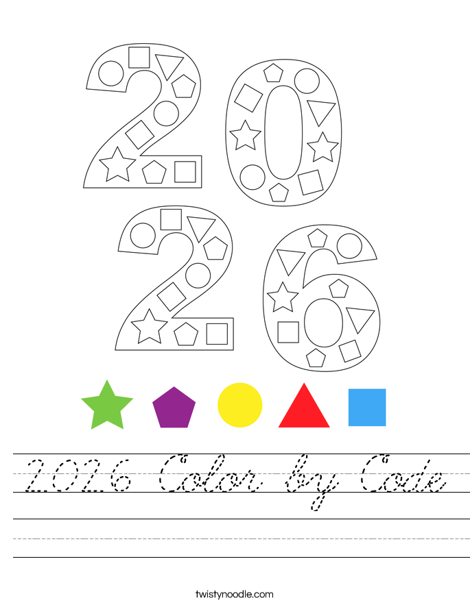 2026 Color by Code Worksheet