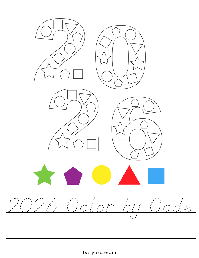 2026 Color by Code Worksheet