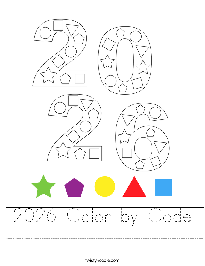 2026 Color by Code Worksheet