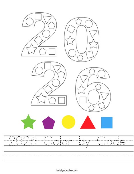 2026 Color by Code Worksheet