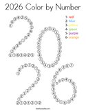 2026 Color by Number Coloring Page