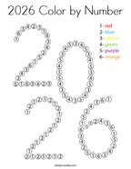 2026 Color by Number Coloring Page